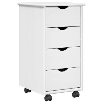 Rollschrank 34 x 39 x 65,5 cm Massivholz Kiefer Weiß