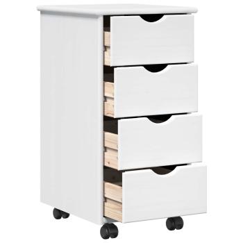 Rollschrank 34 x 39 x 65,5 cm Massivholz Kiefer Weiß
