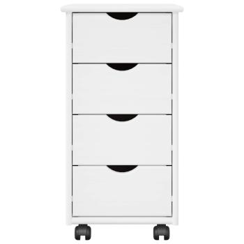 Rollschrank 34 x 39 x 65,5 cm Massivholz Kiefer Weiß