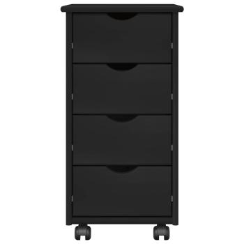 Rollschrank 34 x 39 x 65,5 cm Massivholz Kiefer Schwarz