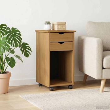 Rollschrank Honigbraun 34 x 39 x 65,5 cm Massives Kiefernholz