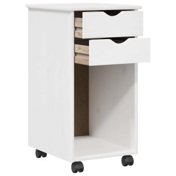 Rollschrank 34 x 39 x 65,5 cm Massives Kiefernholz Weiß
