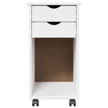 Rollschrank 34 x 39 x 65,5 cm Massives Kiefernholz Weiß