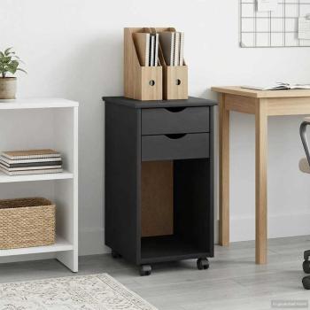 ARDEBO.de - Rollschrank 34 x 39 x 65,5 cm Massives Kiefernholz Grau