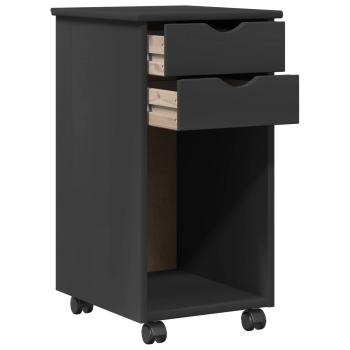 Rollschrank 34 x 39 x 65,5 cm Massives Kiefernholz Grau