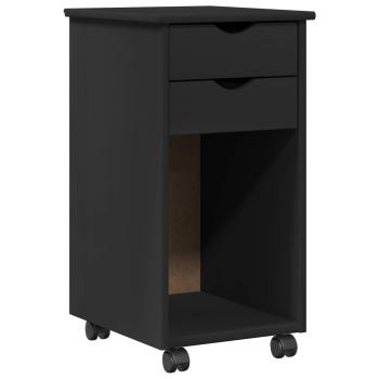 Rollschrank 34 x 39 x 65,5 cm Massives Kiefernholz Schwarz
