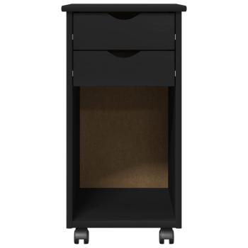 Rollschrank 34 x 39 x 65,5 cm Massives Kiefernholz Schwarz