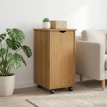 Rollschrank Honigbraun 34 x 39 x 65,5 cm Massivholz Kiefer