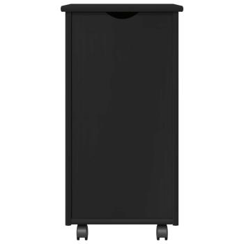 Rollschrank Mit Rad Schwarz 34 x 39 x 65,5 cm Massivholz Kiefer