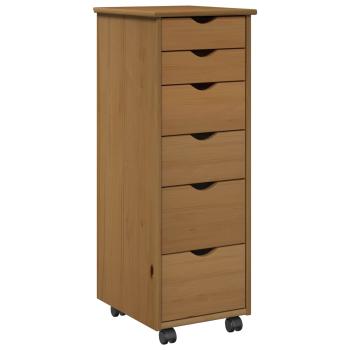 Rollschrank 34 x 39 x 93,5 cm Massivholz Kiefer Honigbraun