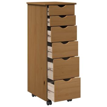 Rollschrank 34 x 39 x 93,5 cm Massivholz Kiefer Honigbraun
