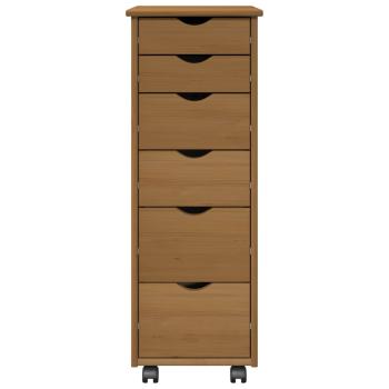 Rollschrank 34 x 39 x 93,5 cm Massivholz Kiefer Honigbraun
