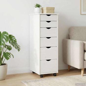 ARDEBO.de - Rollschrank 34 x 39 x 93,5 cm Massivholz Kiefer Weiß