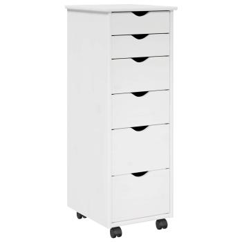Rollschrank 34 x 39 x 93,5 cm Massivholz Kiefer Weiß