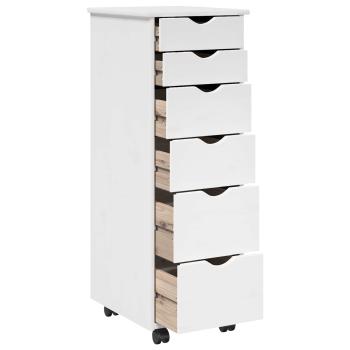 Rollschrank 34 x 39 x 93,5 cm Massivholz Kiefer Weiß