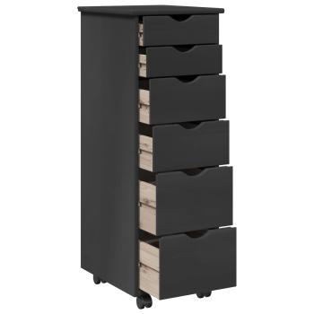Rollschrank Mit Rad Grau 34 x 39 x 93,5 cm Massivholz Kiefer