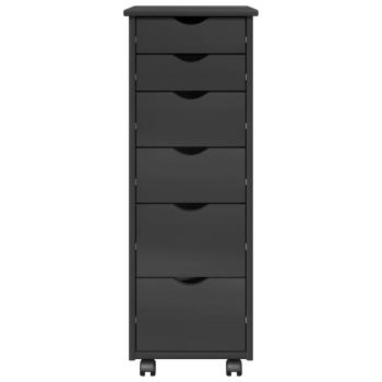 Rollschrank Mit Rad Grau 34 x 39 x 93,5 cm Massivholz Kiefer