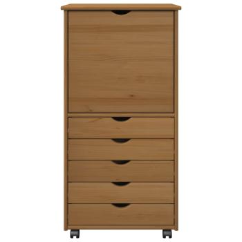 Rollschrank 53 x 39 x 103 cm Massivholz Kiefer Honigbraun