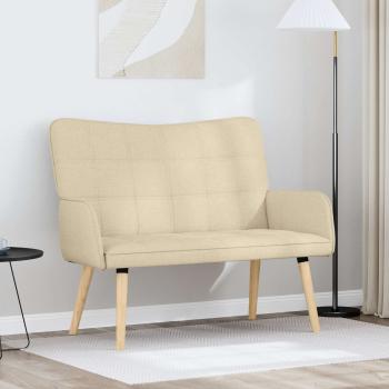 ARDEBO.de - 2-Sitzer Sofa Creme 115 x 61 x 87 cm Stoff