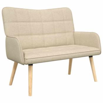 2-Sitzer Sofa Creme 115 x 61 x 87 cm Stoff