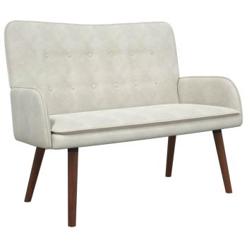 2-Sitzer Sofa Creme 115 x 61 x 87 cm Samt