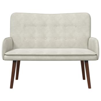 2-Sitzer Sofa Creme 115 x 61 x 87 cm Samt