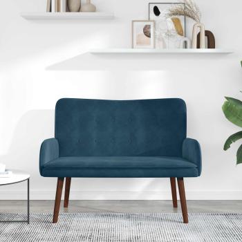 2-Sitzer Sofa Blau 115 x 61 x 87 cm Samt