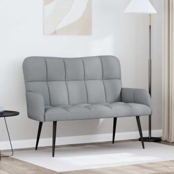 ARDEBO.de - 2-Sitzer Sofa Hellgrau 115 x 61 x 87 cm Stoff