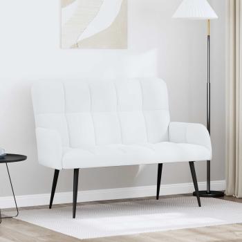 ARDEBO.de - 2-Sitzer Sofa Weiß 115 x 61 x 87 cm Stoff