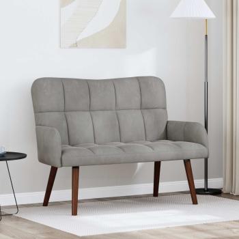 ARDEBO.de - 2-Sitzer Sofa Hellgrau 115 x 61 x 87 cm Samt