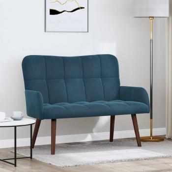 ARDEBO.de - 2-Sitzer Sofa Blau 115 x 61 x 87 cm Samt