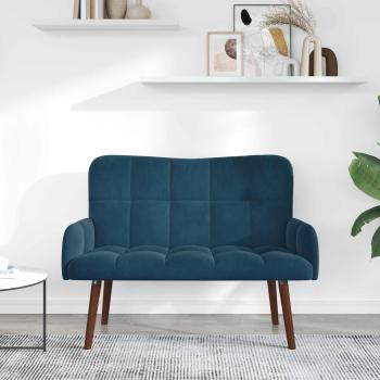 2-Sitzer Sofa Blau 115 x 61 x 87 cm Samt