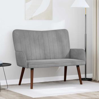 ARDEBO.de - 2-Sitzer Sofa Hellgrau 115 x 61 x 87 cm Samt
