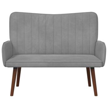 2-Sitzer Sofa Hellgrau 115 x 61 x 87 cm Samt