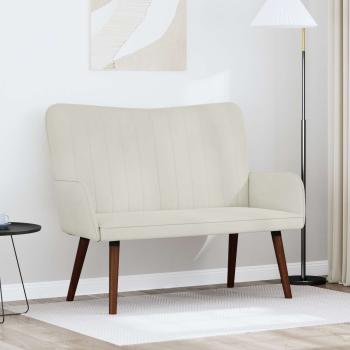 ARDEBO.de - 2-Sitzer Sofa Creme 115 x 61 x 87 cm Samt