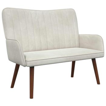 2-Sitzer Sofa Creme 115 x 61 x 87 cm Samt