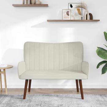 2-Sitzer Sofa Creme 115 x 61 x 87 cm Samt
