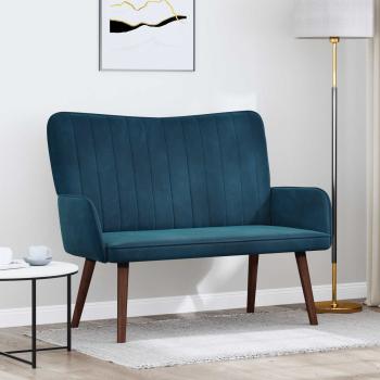 ARDEBO.de - 2-Sitzer Sofa Blau 115 x 61 x 87 cm Samt