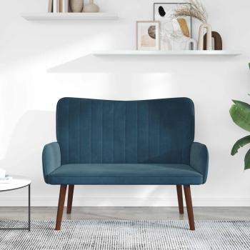 2-Sitzer Sofa Blau 115 x 61 x 87 cm Samt