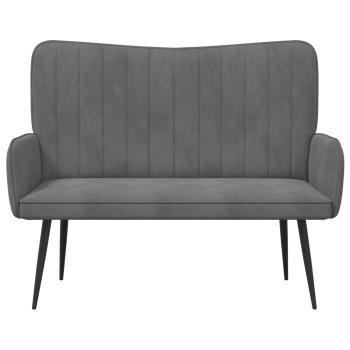 2-Sitzer Sofa Dunkelgrau 115 x 61 x 87 cm Samt