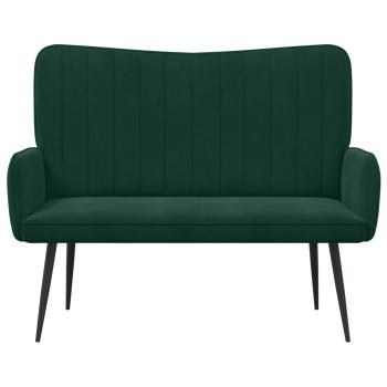 2-Sitzer Sofa Dunkelgrün 115 x 61 x 87 cm Samt