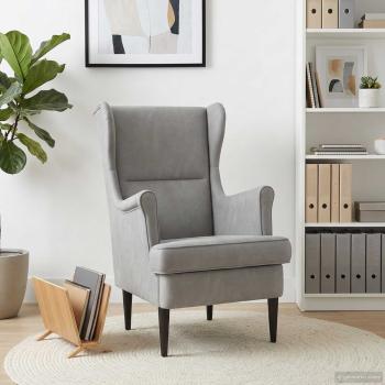 ARDEBO.de - Sessel Hellgrau Samt