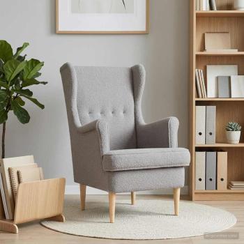 Sessel Hellgrau Bouclé