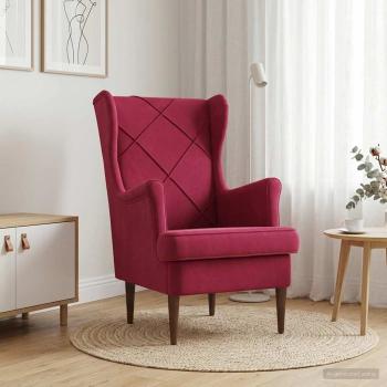 ARDEBO.de - Sessel Weinrot Samt