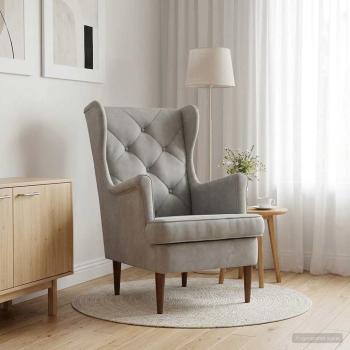 Sessel Hellgrau Samt