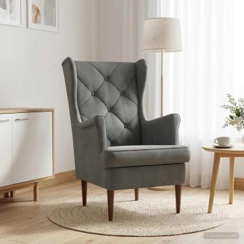 Sessel Dunkelgrau Samt