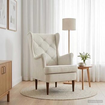 ARDEBO.de - Sessel Creme Samt