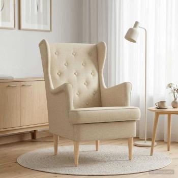 Sessel Creme Stoff