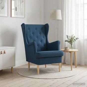 ARDEBO.de - Sessel Blau Stoff