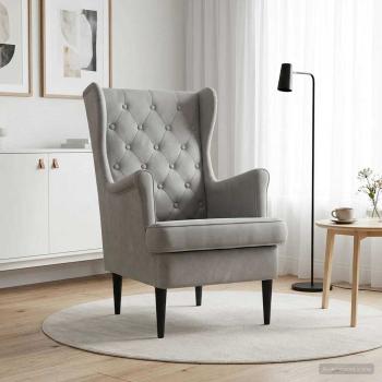 Sessel Hellgrau Samt
